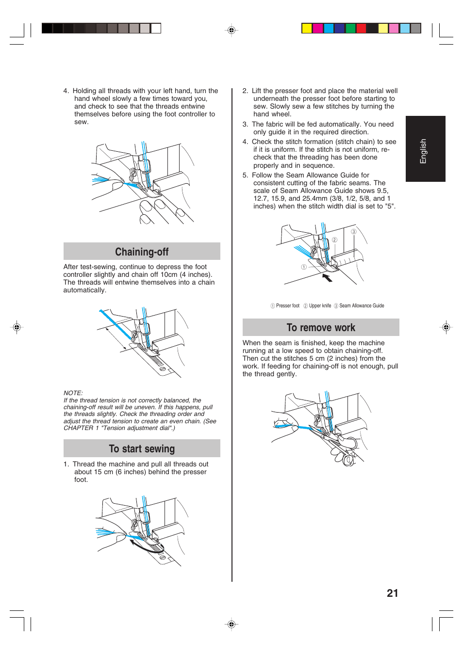 Chaining-off | Brother 3034D User Manual | Page 23 / 76