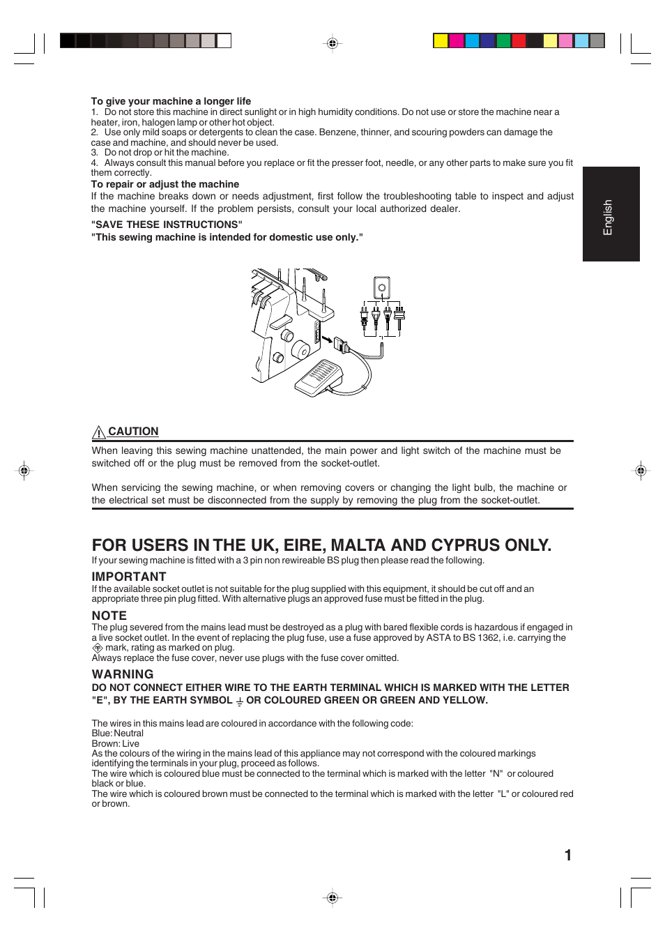 For users in the uk, eire, malta and cyprus only | Brother 3034D User Manual | Page 3 / 76