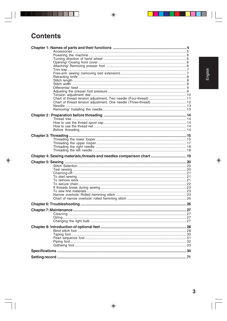 Brother 3034D User Manual | Page 5 / 76