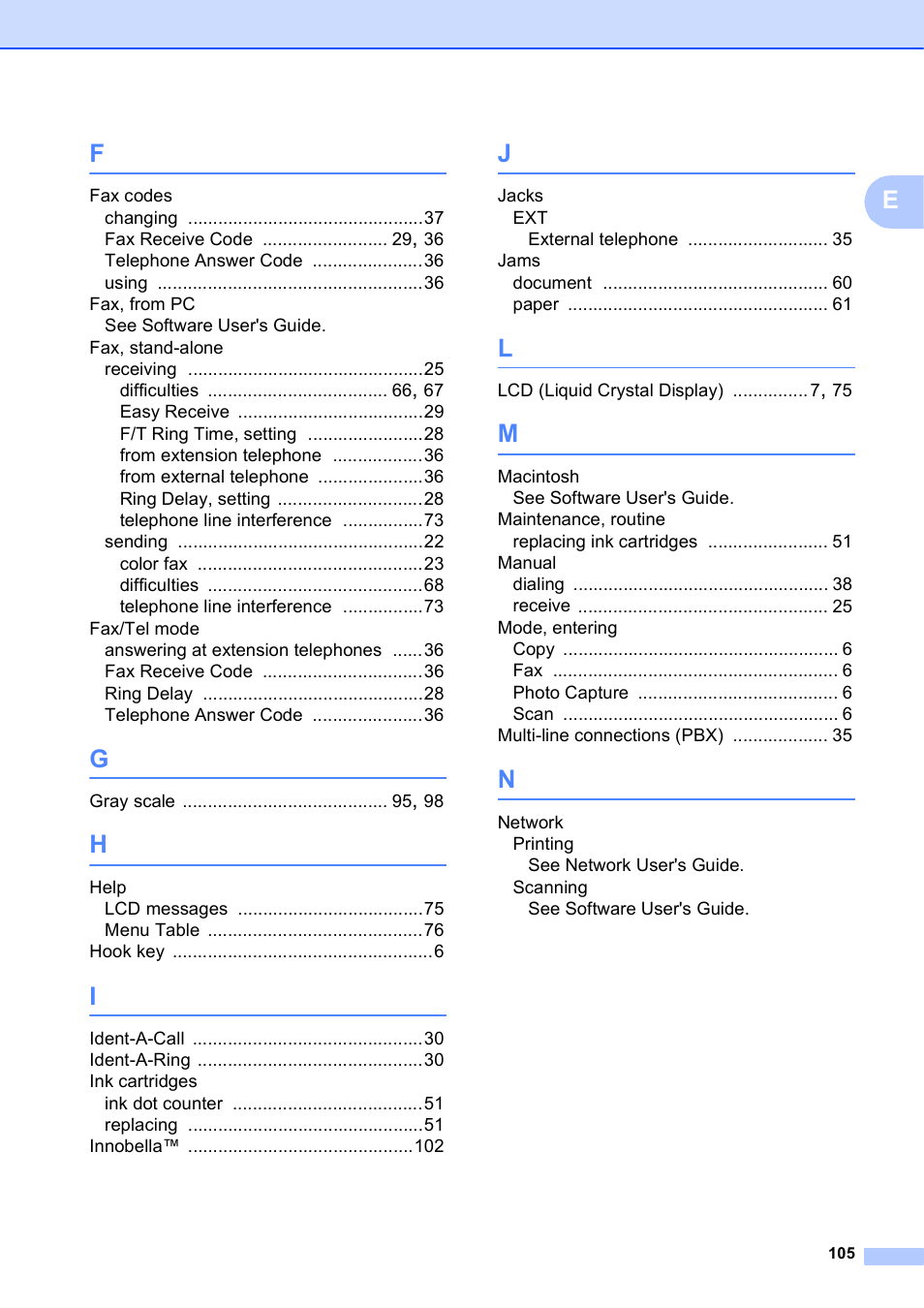 Brother MFC-J410W User Manual | Page 119 / 122