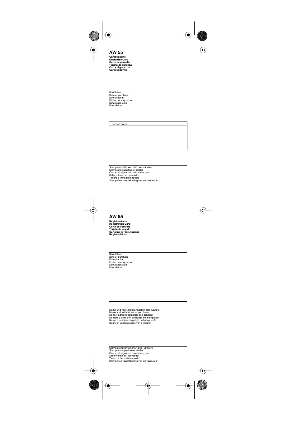 Aw 55 | Braun AW55 User Manual | Page 10 / 10