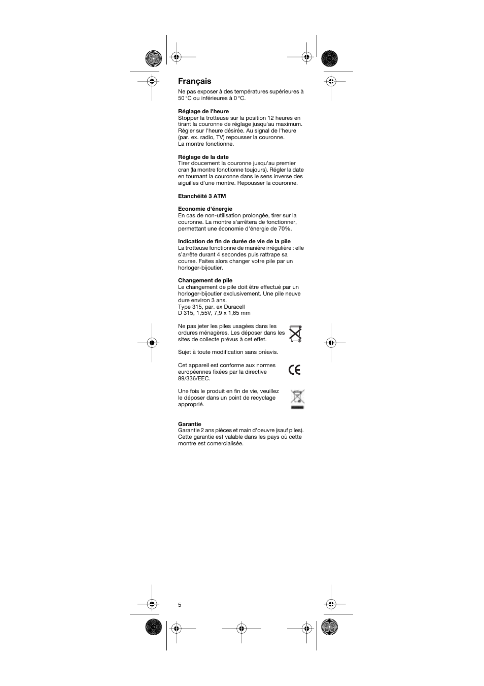 Français | Braun AW55 User Manual | Page 5 / 10