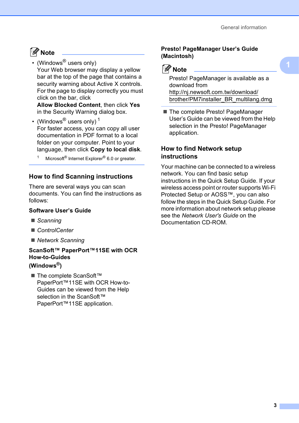 How to find scanning instructions, How to find network setup instructions | Brother MFC-J270W User Manual | Page 17 / 122