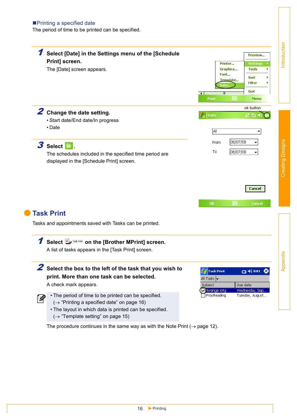 Task print | Brother MW-145BT User Manual | Page 16 / 25