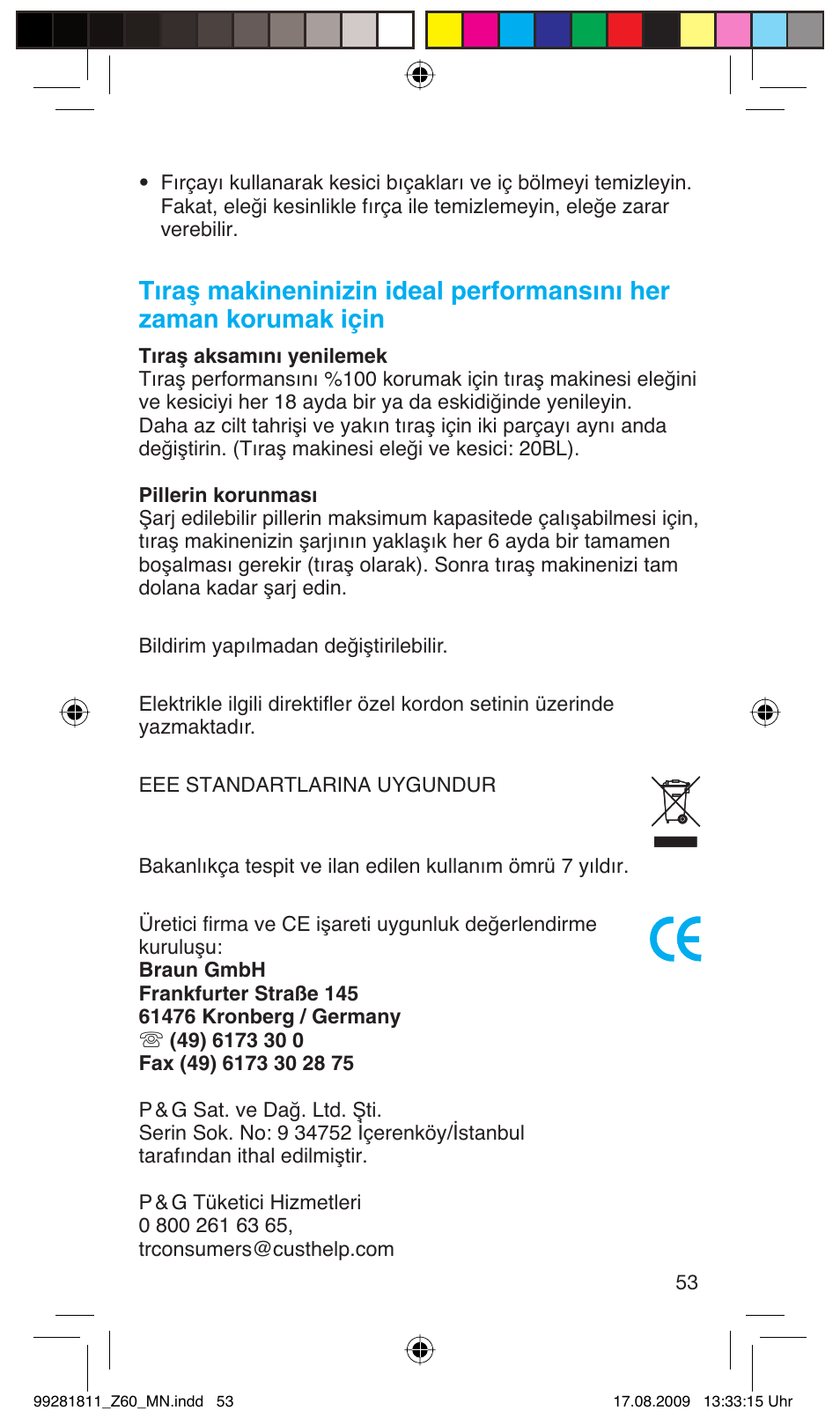 Braun Z60 Cruzer4, body&face User Manual | Page 53 / 66