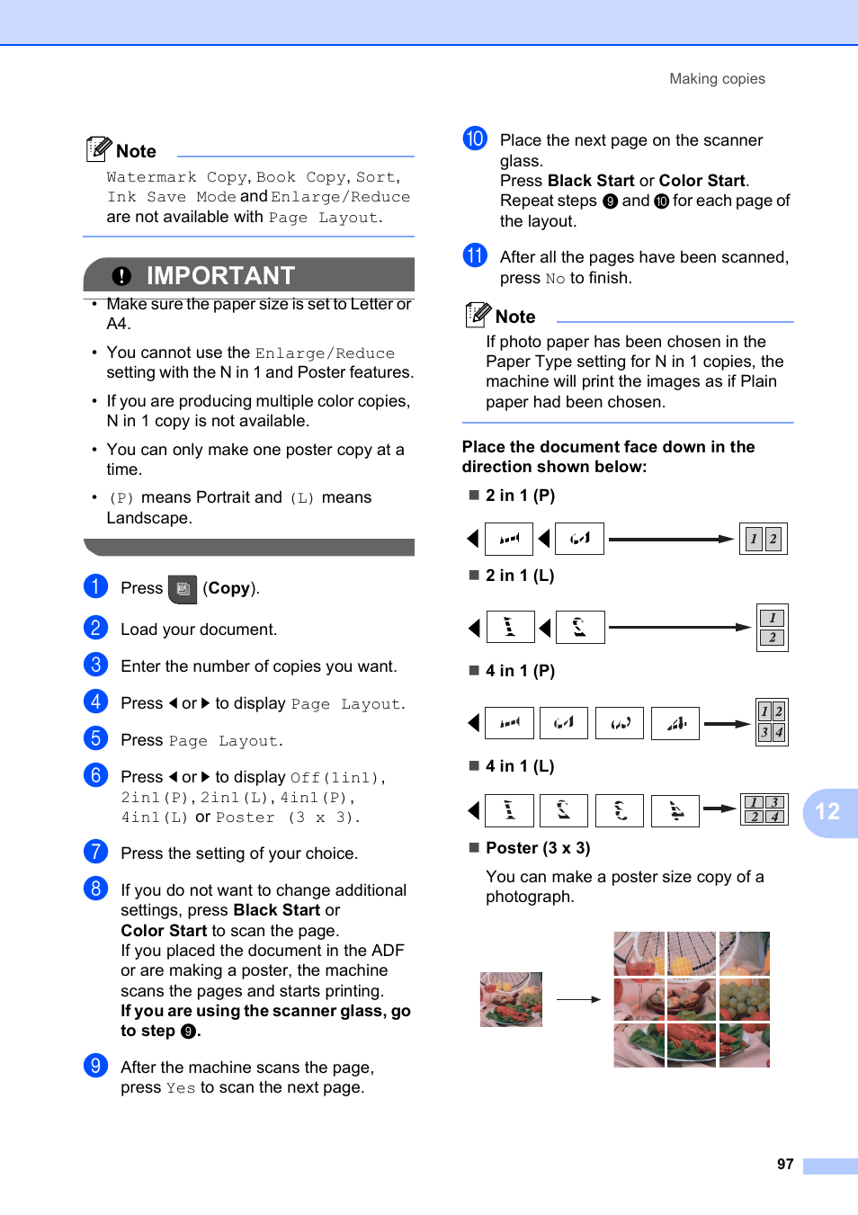 Important | Brother MFC-795CW User Manual | Page 113 / 240