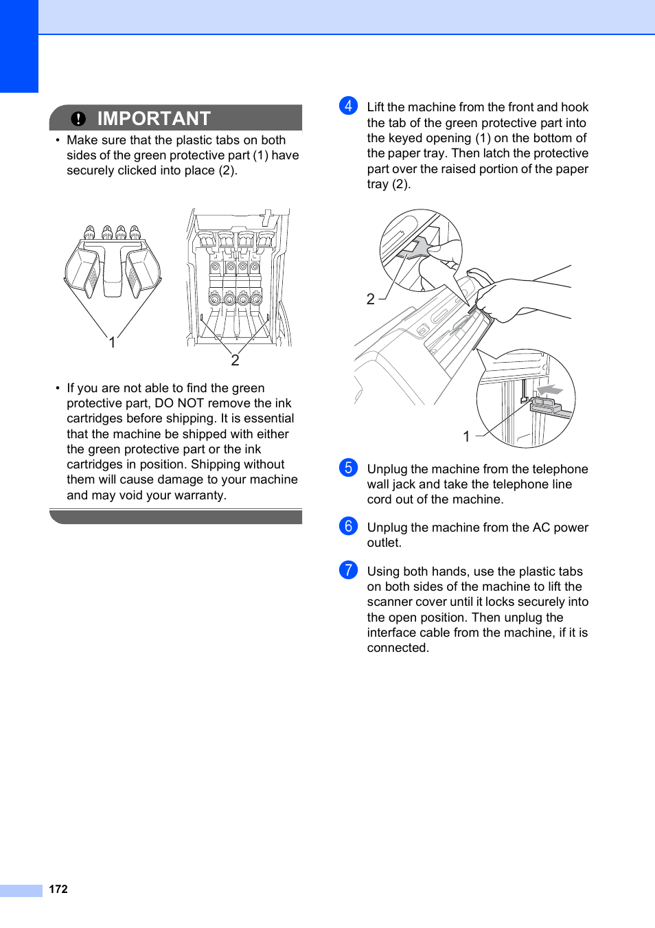 Important | Brother MFC-795CW User Manual | Page 188 / 240