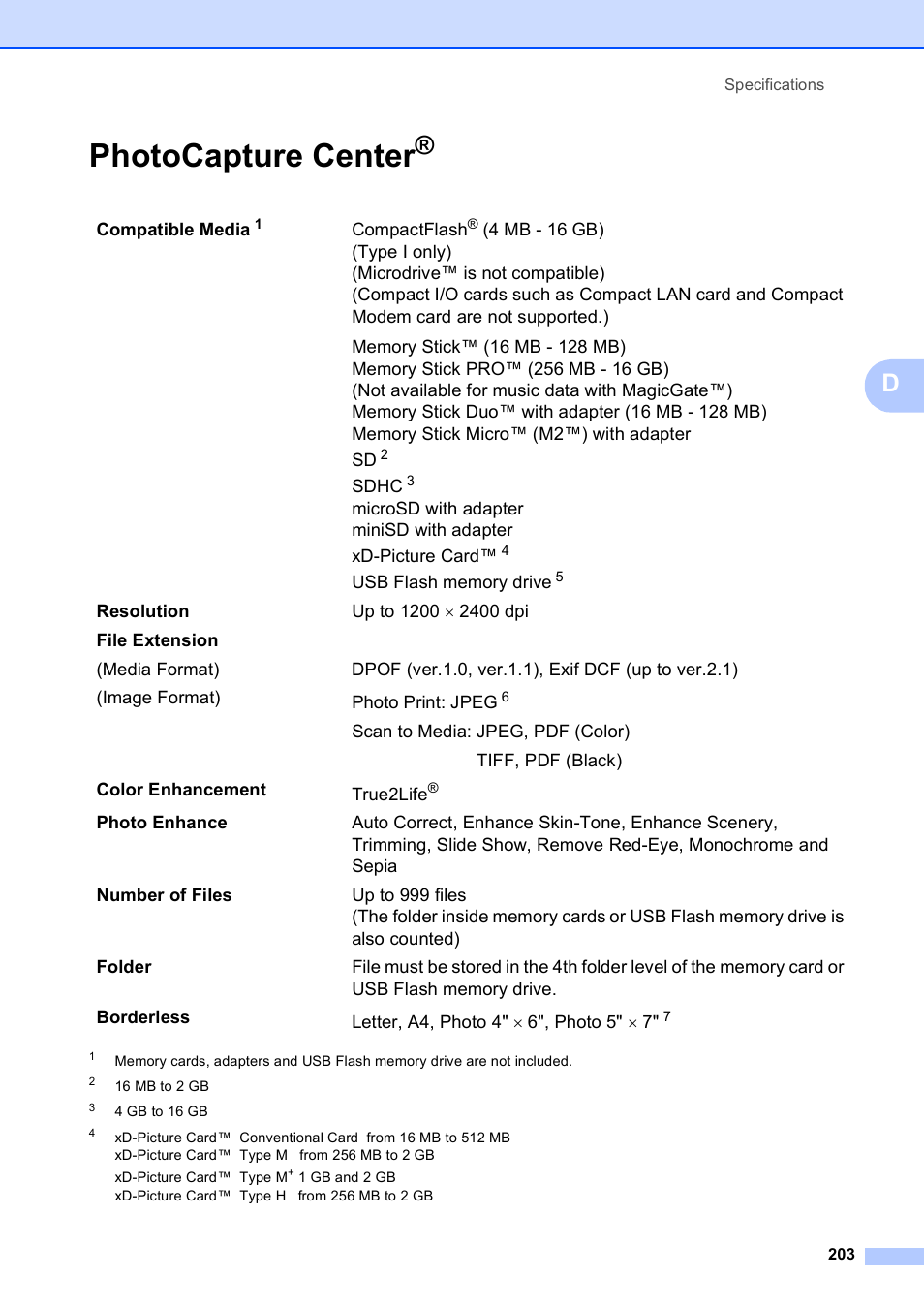 Photocapture center | Brother MFC-795CW User Manual | Page 219 / 240