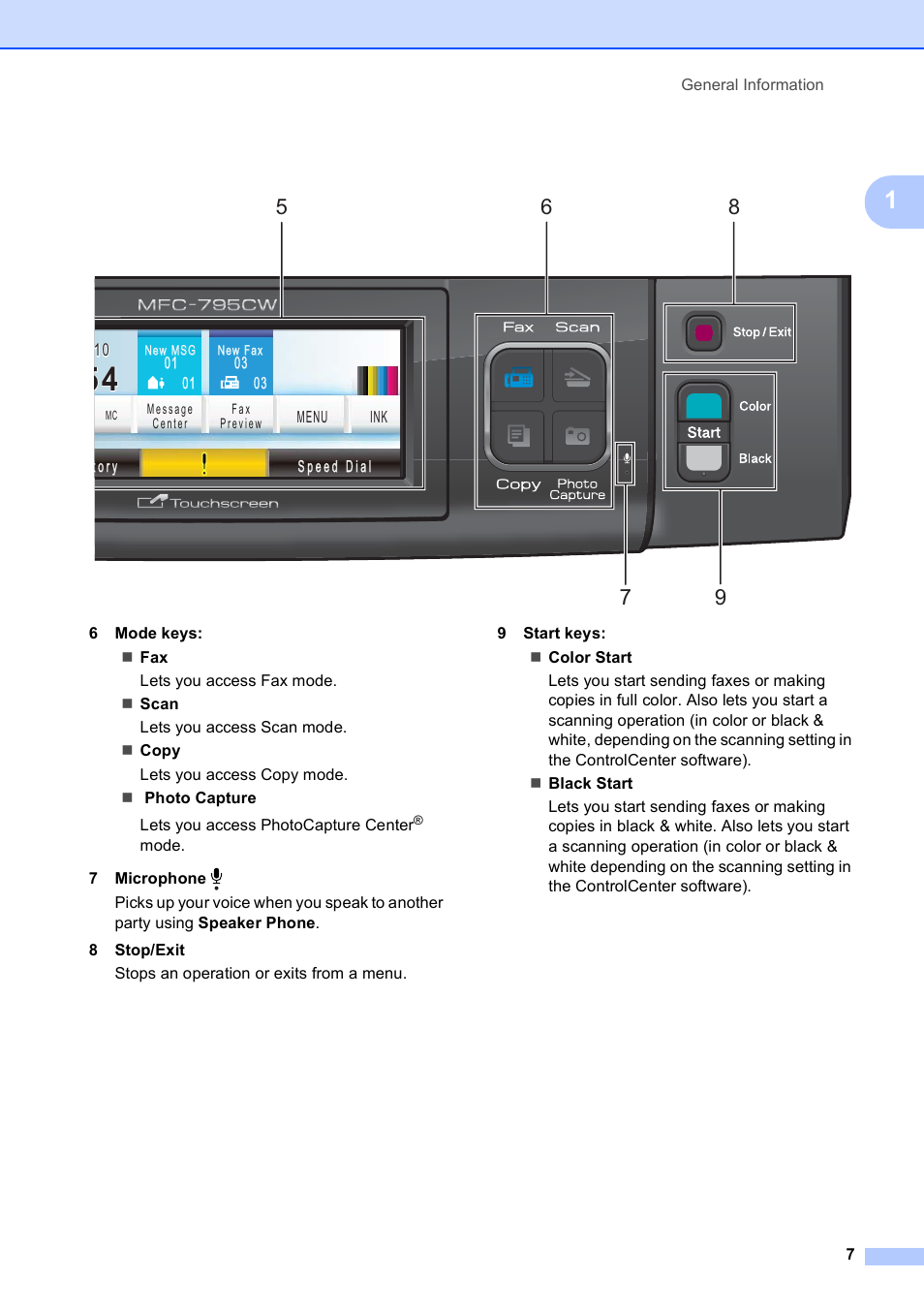 Brother MFC-795CW User Manual | Page 23 / 240