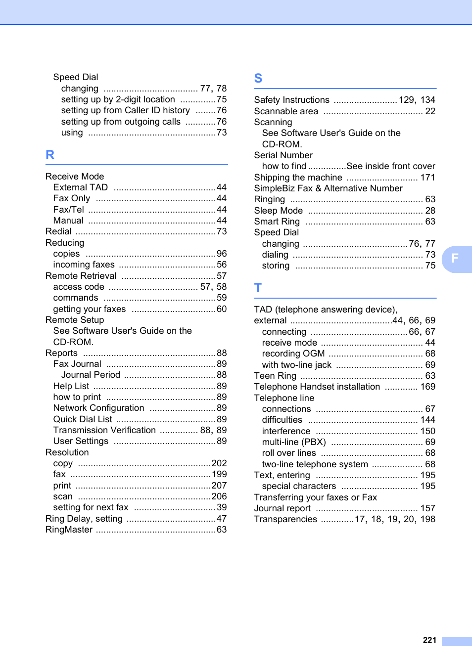 Brother MFC-795CW User Manual | Page 237 / 240