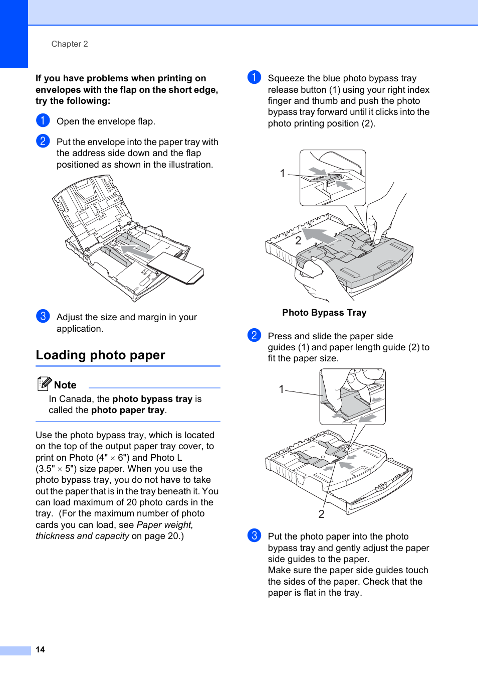 Loading photo paper | Brother MFC-795CW User Manual | Page 30 / 240