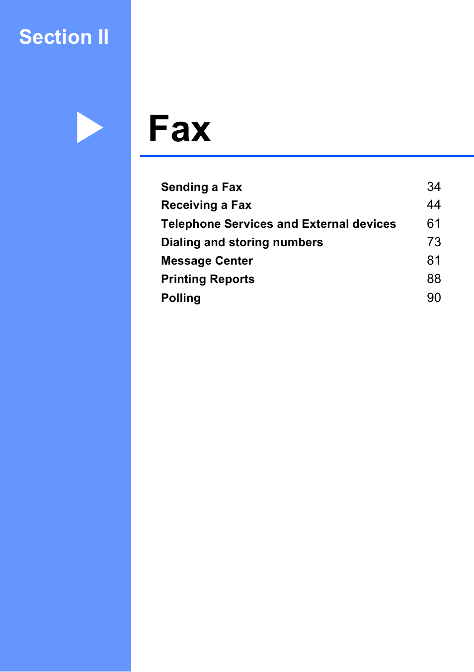 Section ii: fax, Section ii fax | Brother MFC-795CW User Manual | Page 49 / 240