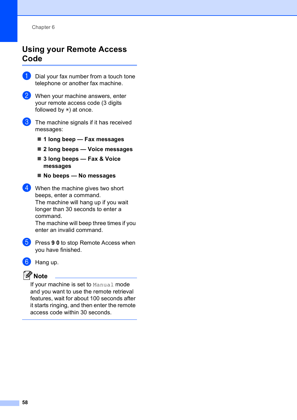 Using your remote access code | Brother MFC-795CW User Manual | Page 74 / 240