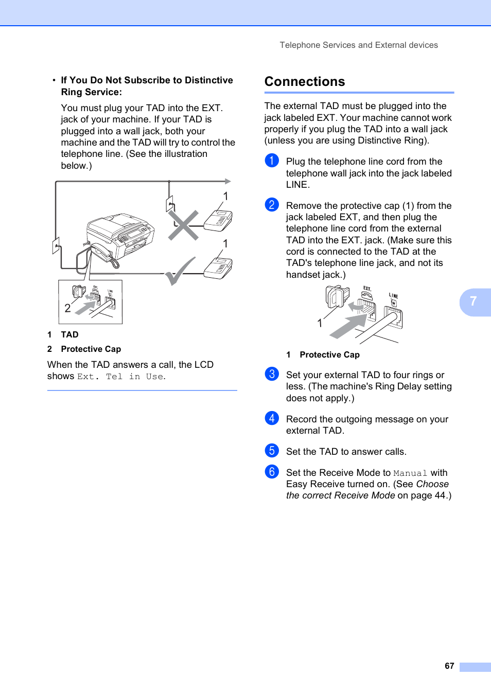 Connections | Brother MFC-795CW User Manual | Page 83 / 240