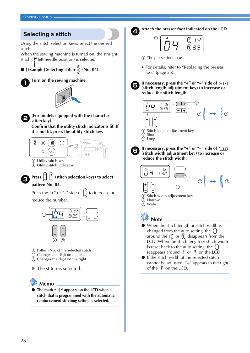 Selecting a stitch | Brother HS-3000 User Manual | Page 30 / 80