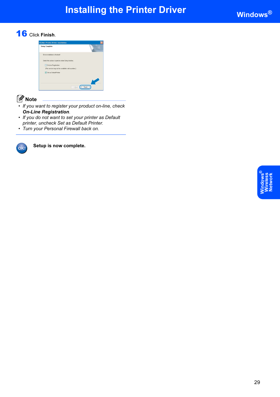 Installing the printer driver, Windows | Brother HL-4070CDW User Manual | Page 31 / 71