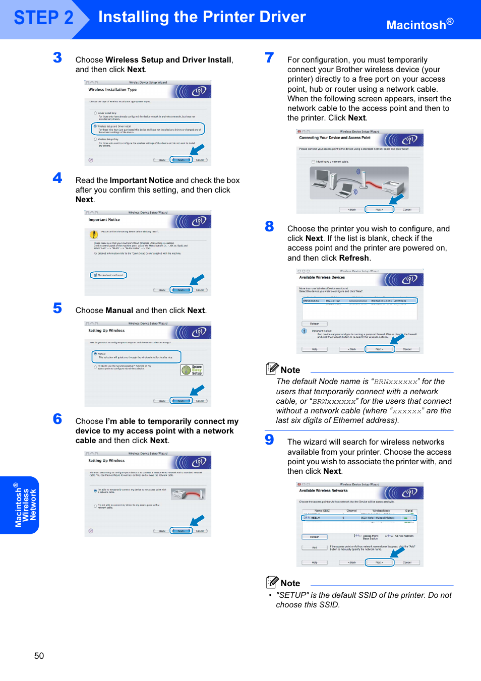 Step 2, Installing the printer driver, Macintosh | Brother HL-4070CDW User Manual | Page 52 / 71