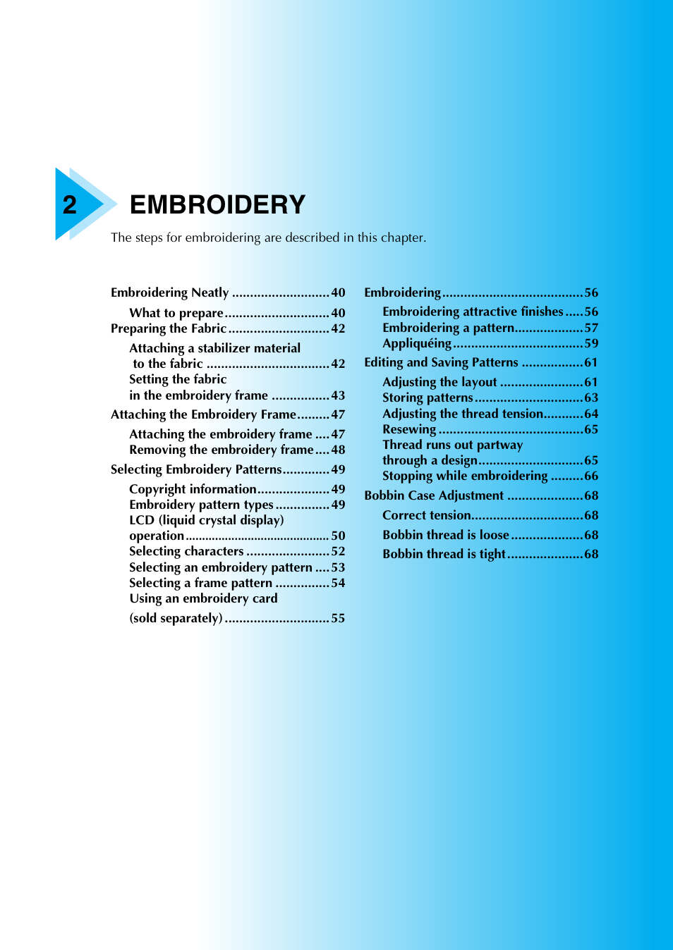 2embroidery | Brother DZ820E User Manual | Page 41 / 88