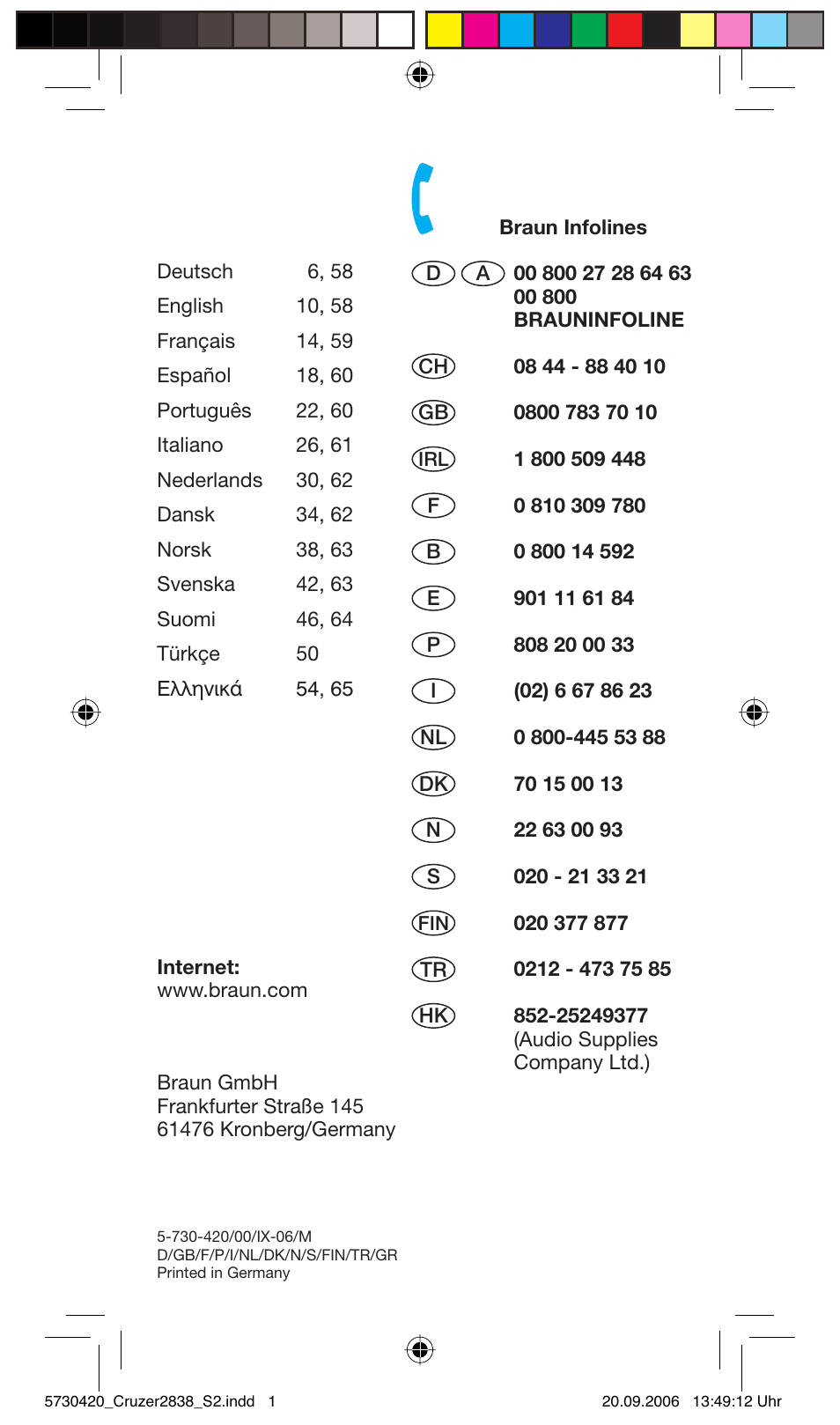 Braun 2838 Cruzer4, body&face User Manual | Page 2 / 65