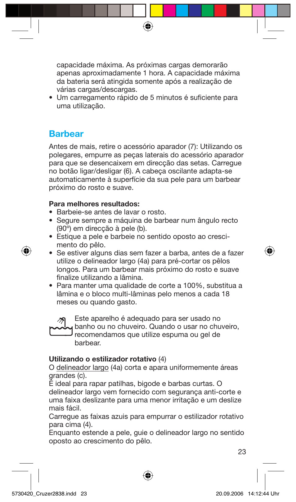 Barbear | Braun 2838 Cruzer4, body&face User Manual | Page 23 / 65