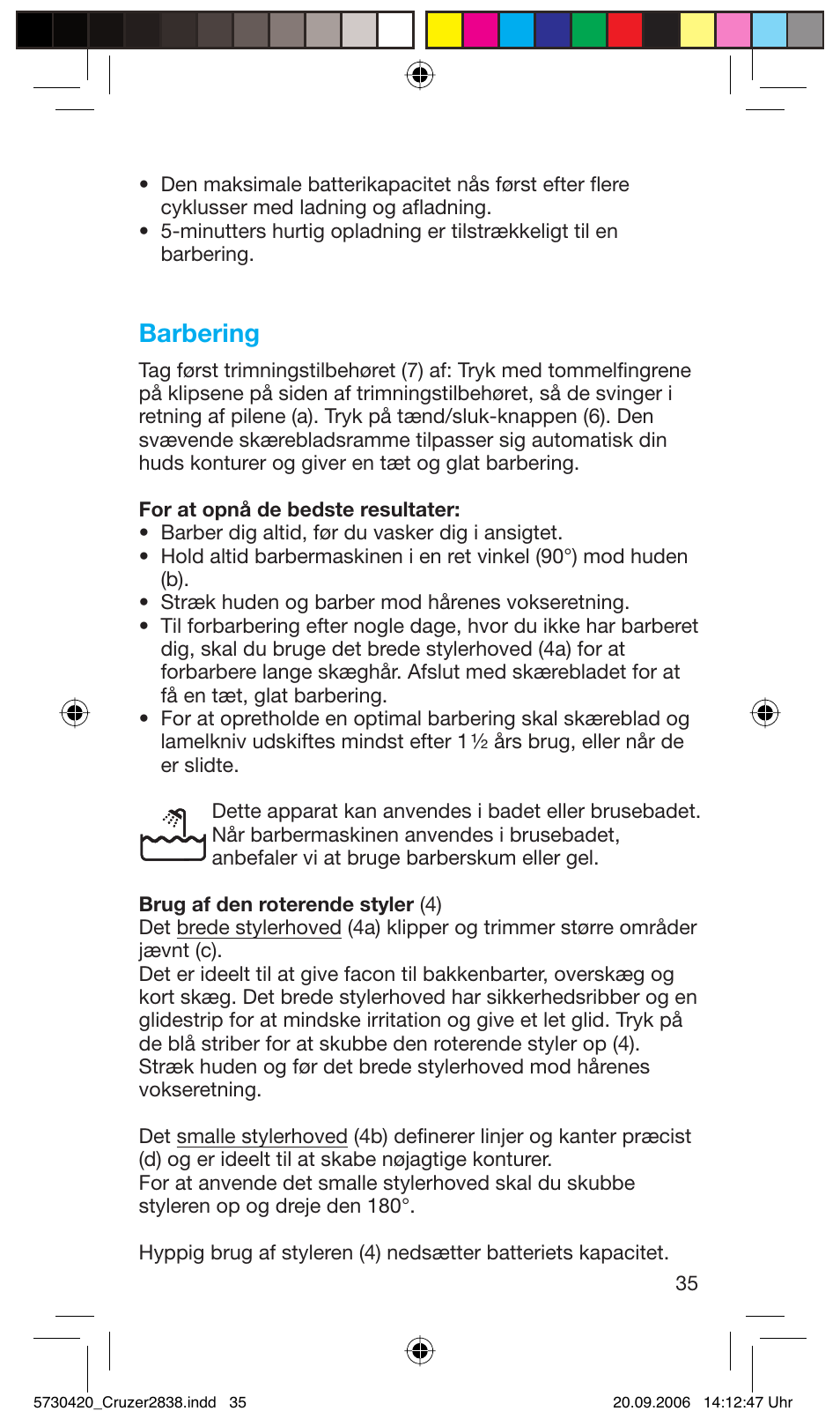 Barbering | Braun 2838 Cruzer4, body&face User Manual | Page 35 / 65