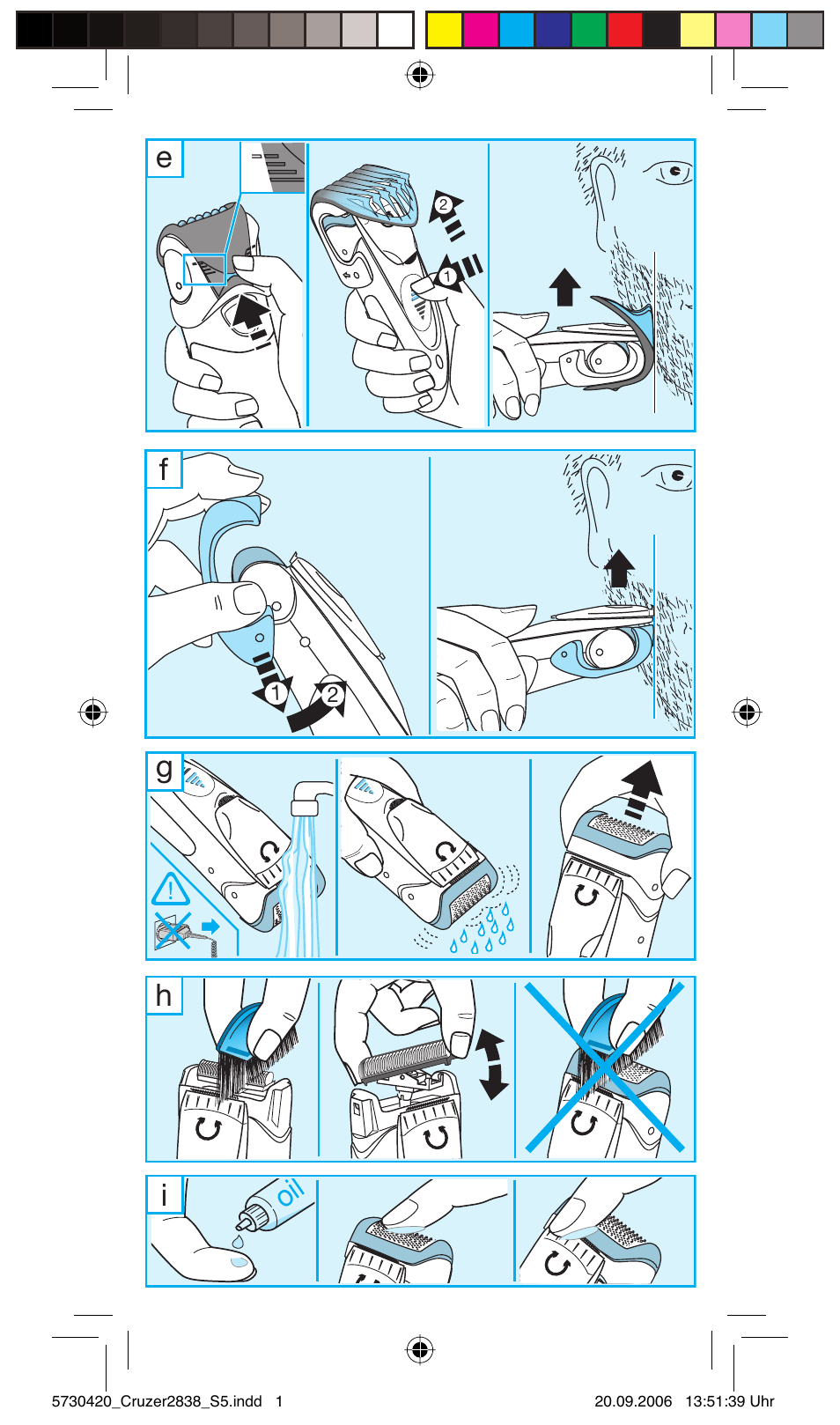 Eh f i g | Braun 2838 Cruzer4, body&face User Manual | Page 5 / 65