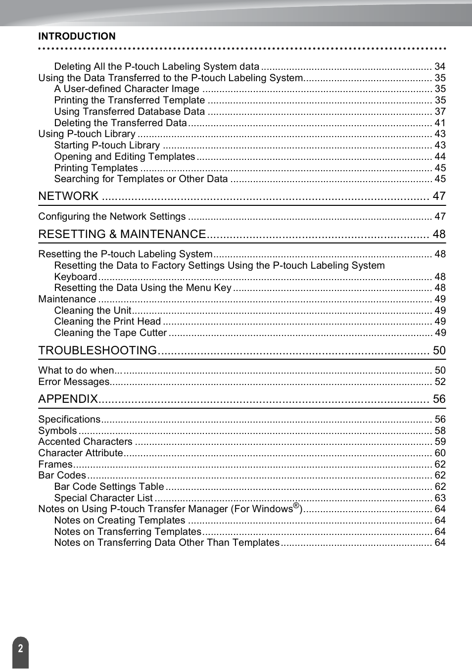 Brother PT-E550W User Manual | Page 3 / 66