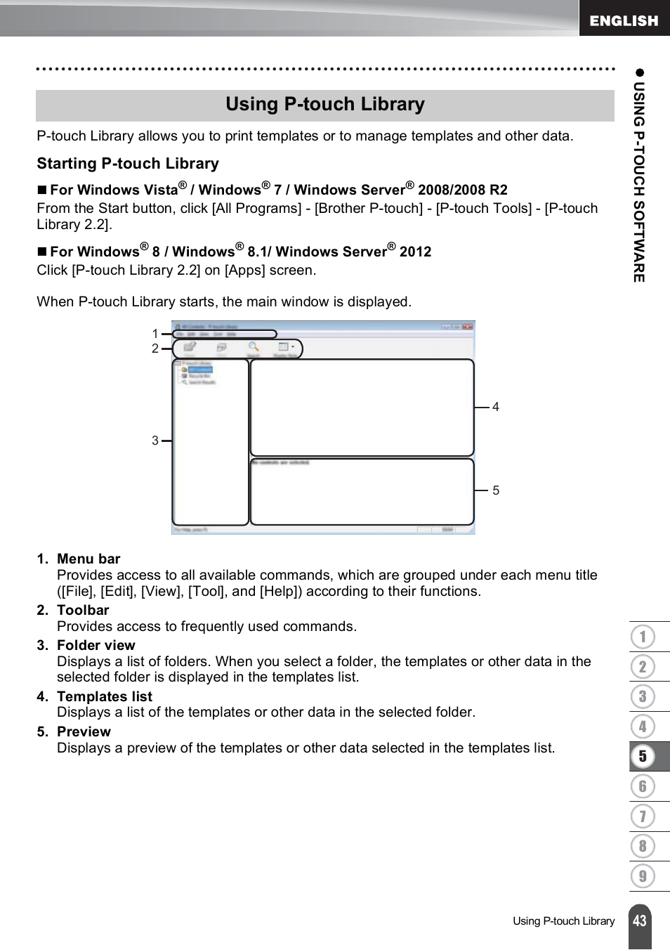 Using p-touch library, Starting p-touch library | Brother PT-E550W User Manual | Page 44 / 66