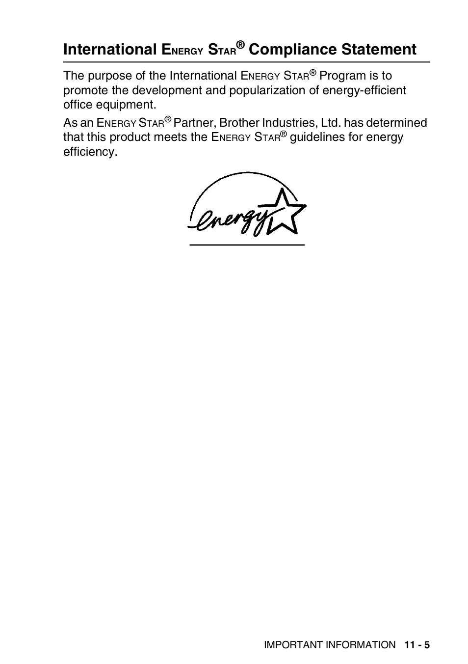 International energy star® compliance statement, International e, Nergy | Compliance statement -5, Compliance statement | Brother FAX-2440C User Manual | Page 142 / 230