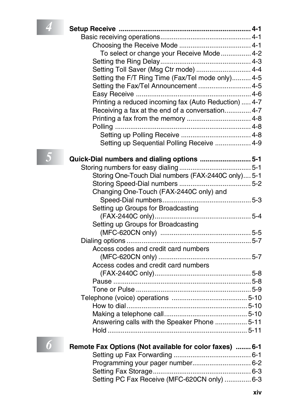 Brother FAX-2440C User Manual | Page 16 / 230
