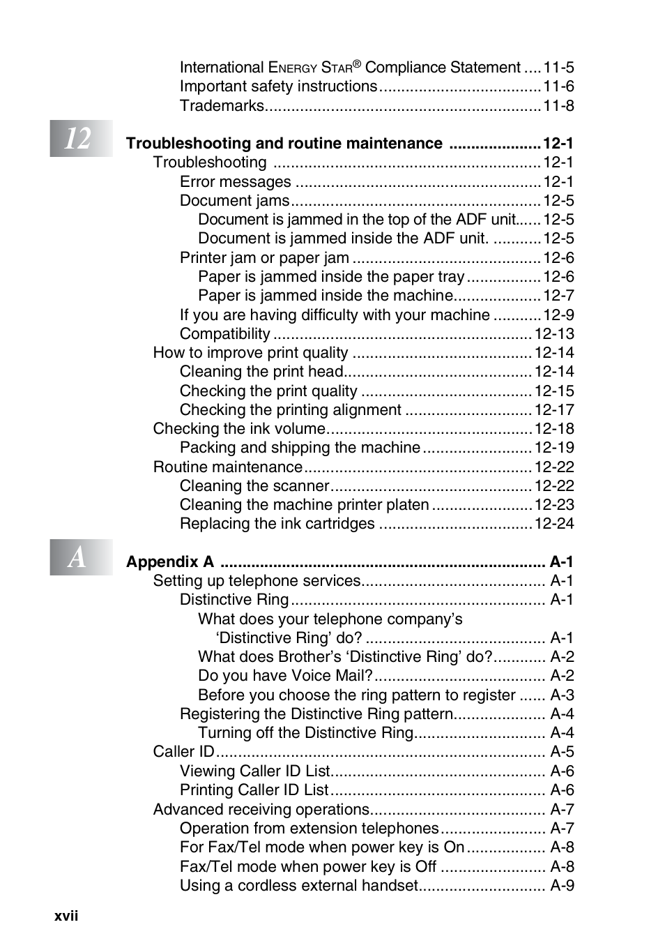 Brother FAX-2440C User Manual | Page 19 / 230