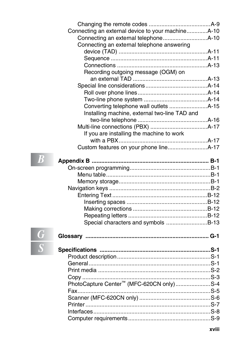 Brother FAX-2440C User Manual | Page 20 / 230