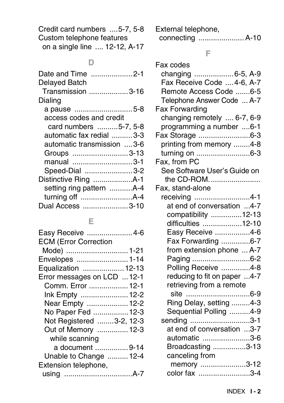 Brother FAX-2440C User Manual | Page 222 / 230