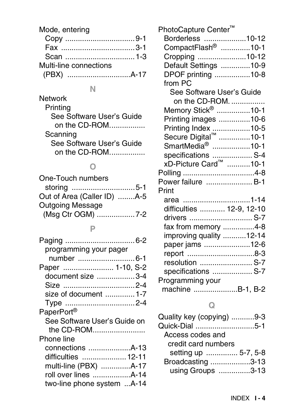 Brother FAX-2440C User Manual | Page 224 / 230
