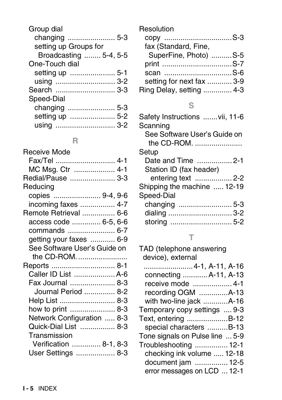 Brother FAX-2440C User Manual | Page 225 / 230