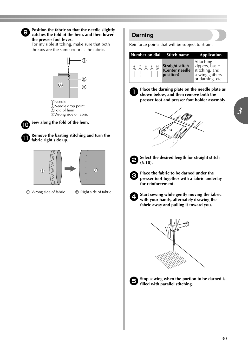 Darning | Brother VX3240 User Manual | Page 31 / 96
