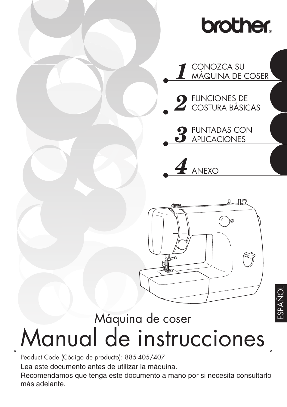 Manual de instrucciones, Máquina de coser | Brother VX3240 User Manual | Page 49 / 96