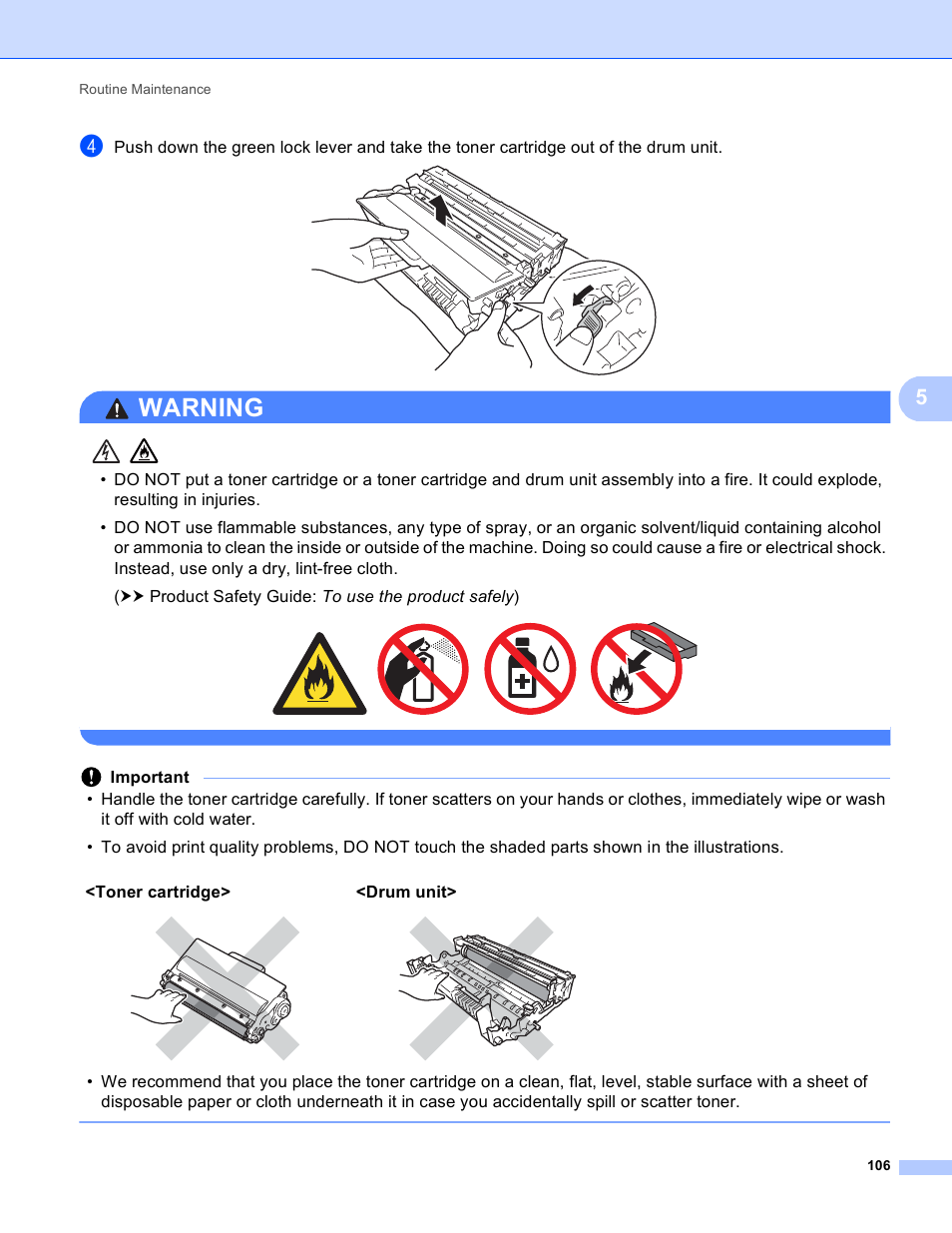 Warning | Brother HL-5440D User Manual | Page 112 / 168