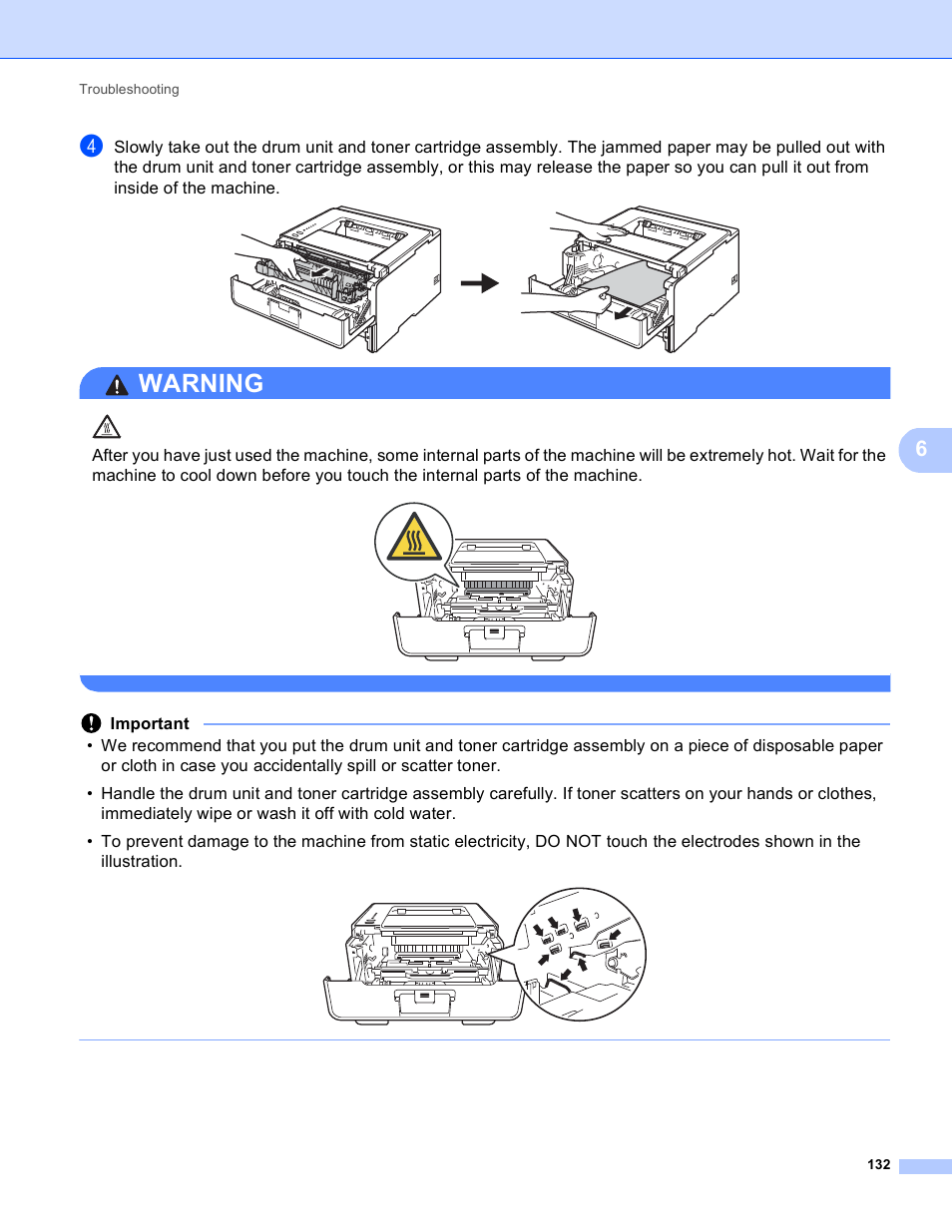 Warning | Brother HL-5440D User Manual | Page 138 / 168