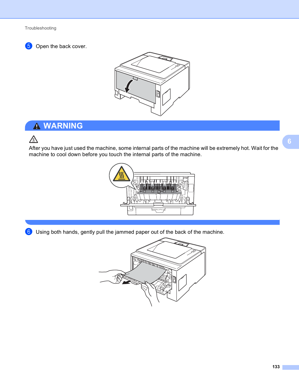 Warning | Brother HL-5440D User Manual | Page 139 / 168