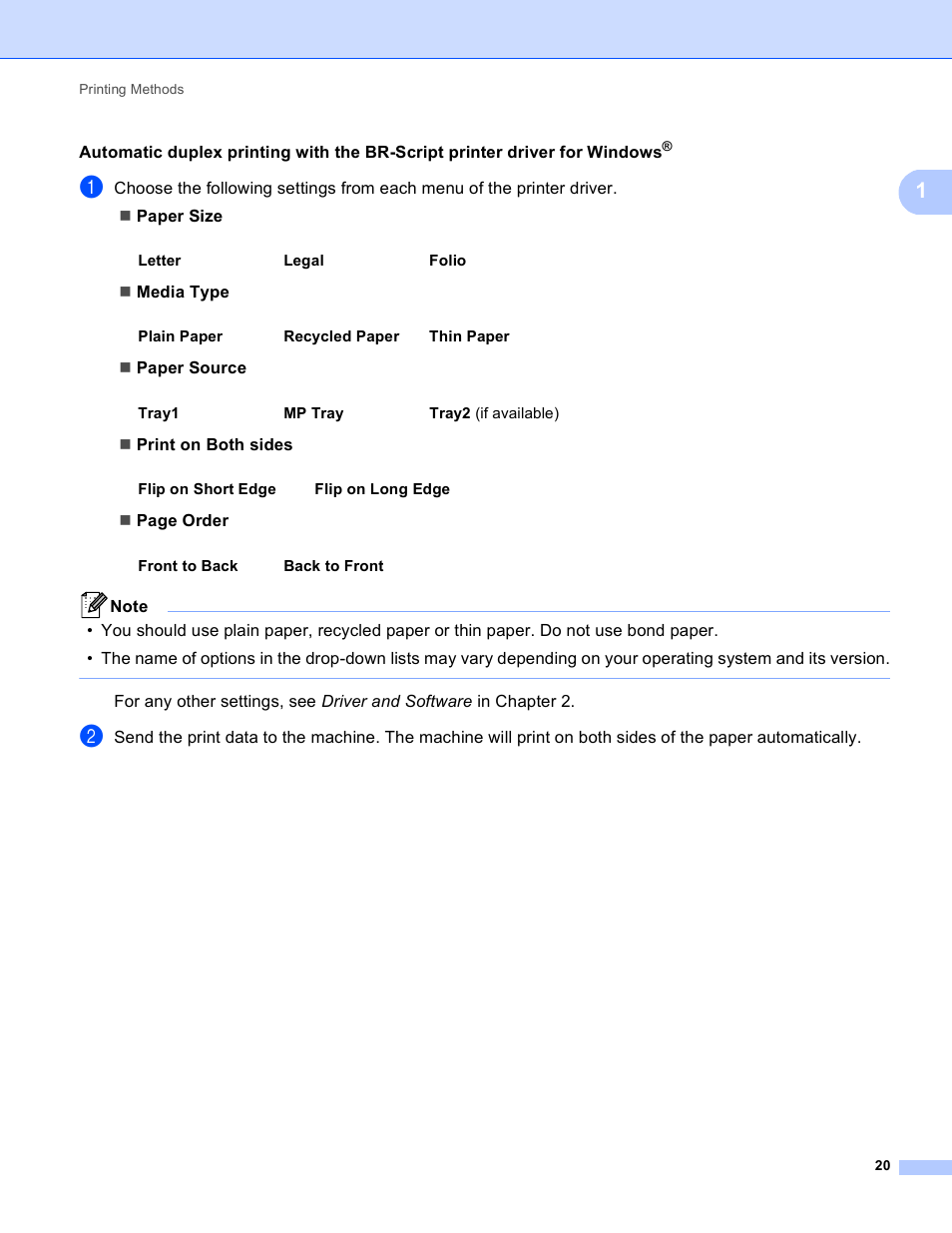 Brother HL-5440D User Manual | Page 26 / 168