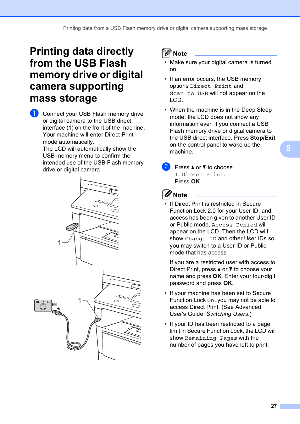 Supporting mass storage | Brother DCP-8110DN User Manual | Page 37 / 127