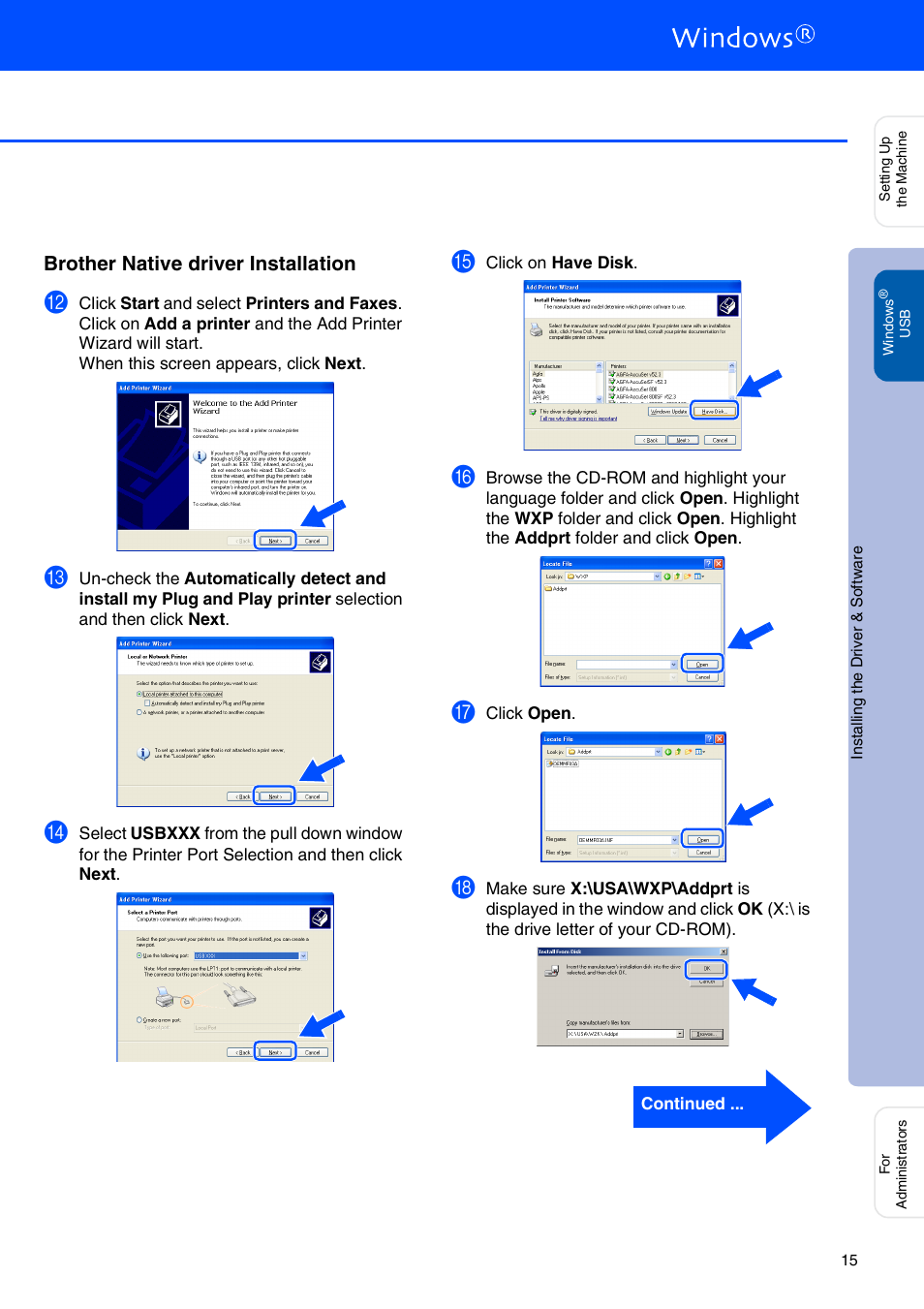 Brother native driver installation | Brother DCP-8045D User Manual | Page 18 / 48