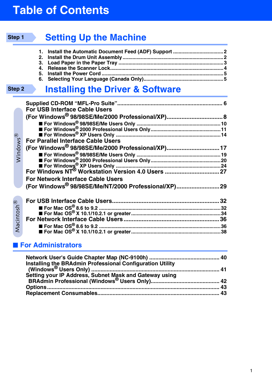 Brother DCP-8045D User Manual | Page 4 / 48