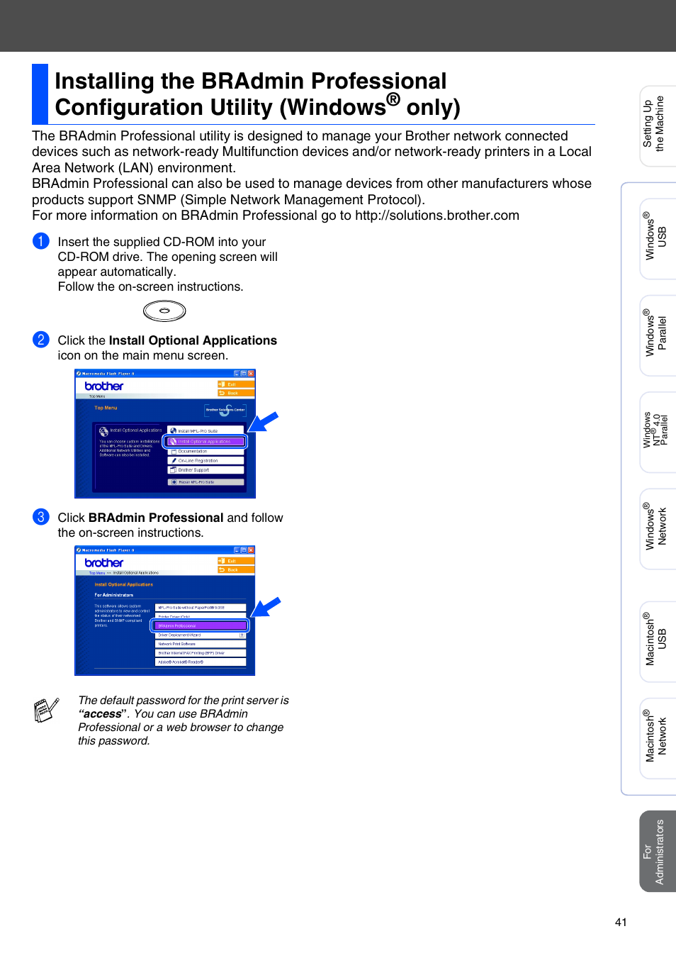 Windows, Users only), Only) | Brother DCP-8045D User Manual | Page 44 / 48