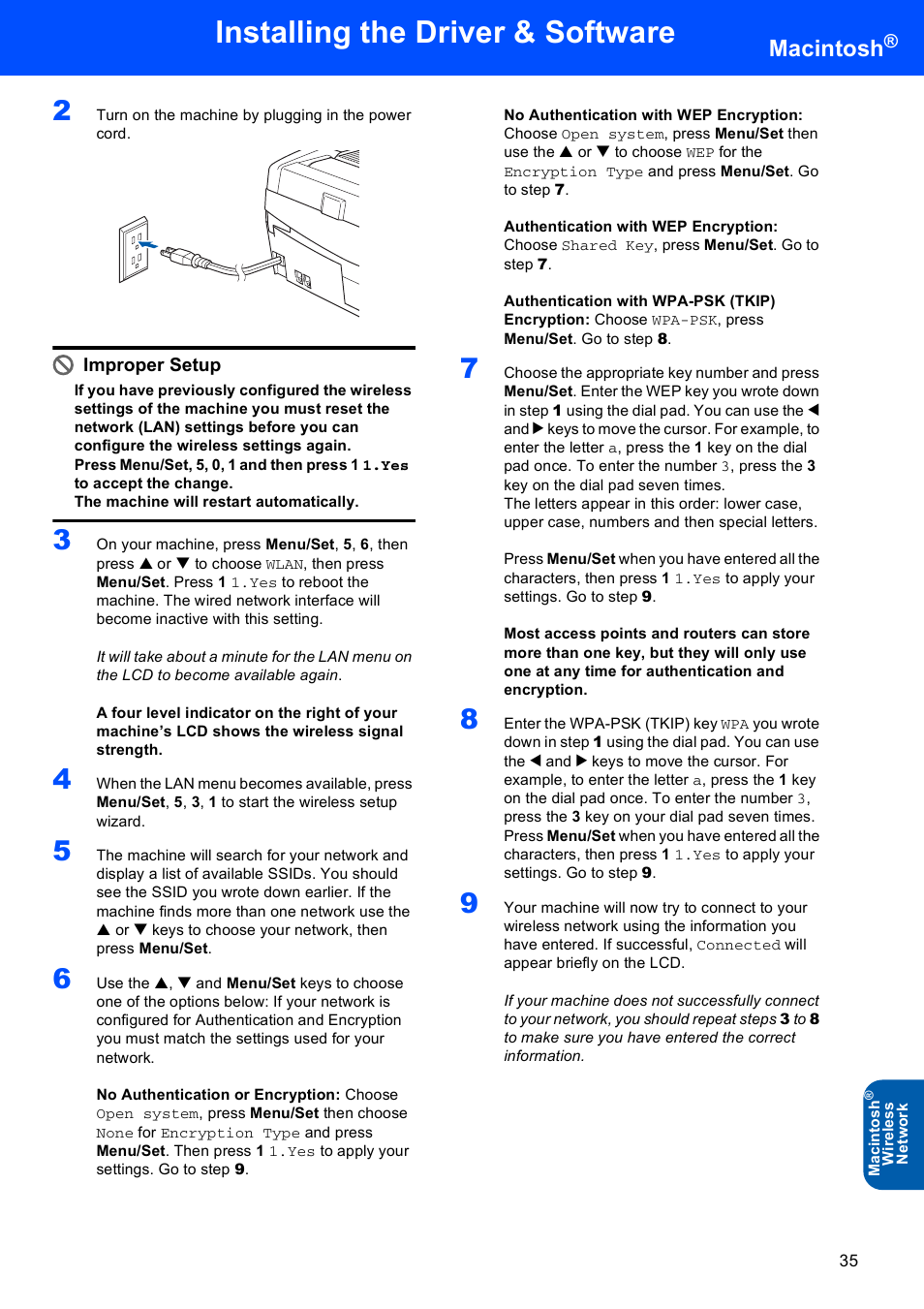 Installing the driver & software, Macintosh | Brother MFC-640CW User Manual | Page 37 / 45