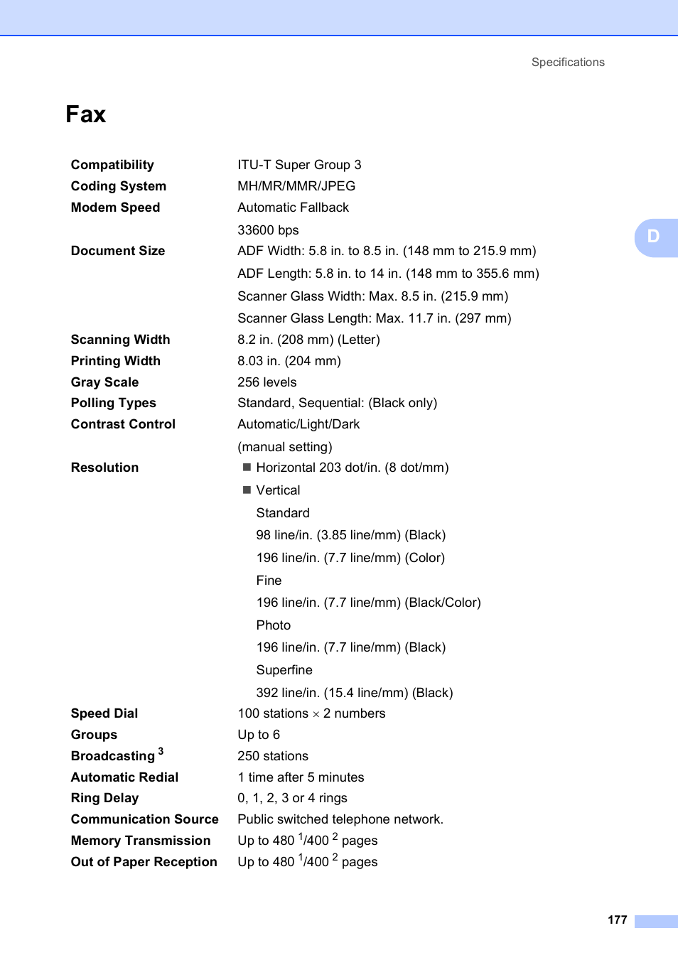 Brother MFC-490CW User Manual | Page 193 / 216