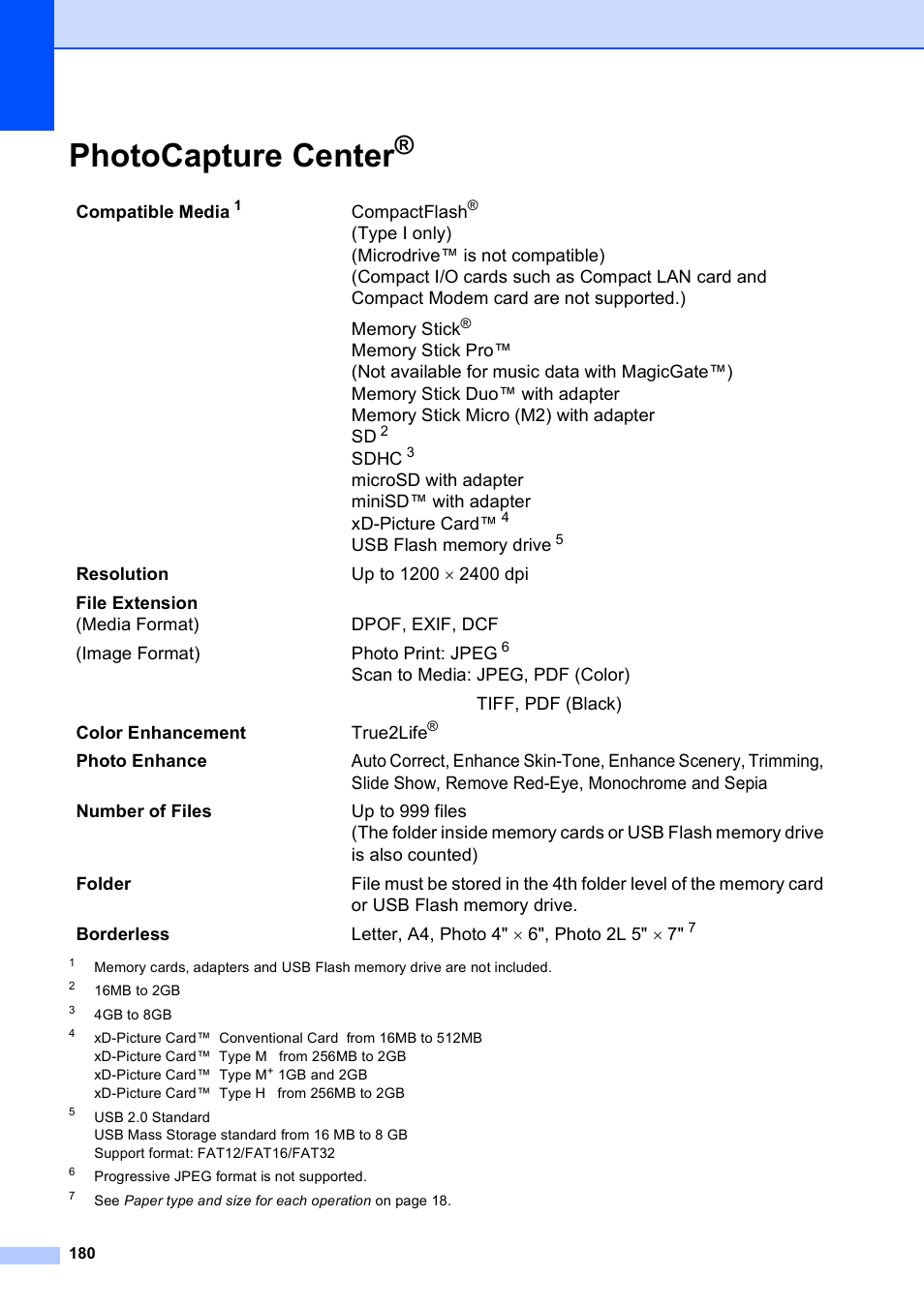 Photocapture center | Brother MFC-490CW User Manual | Page 196 / 216