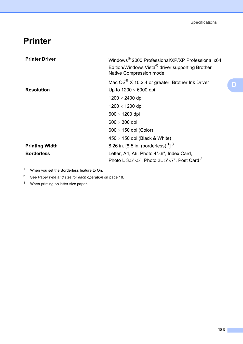 Printer | Brother MFC-490CW User Manual | Page 199 / 216