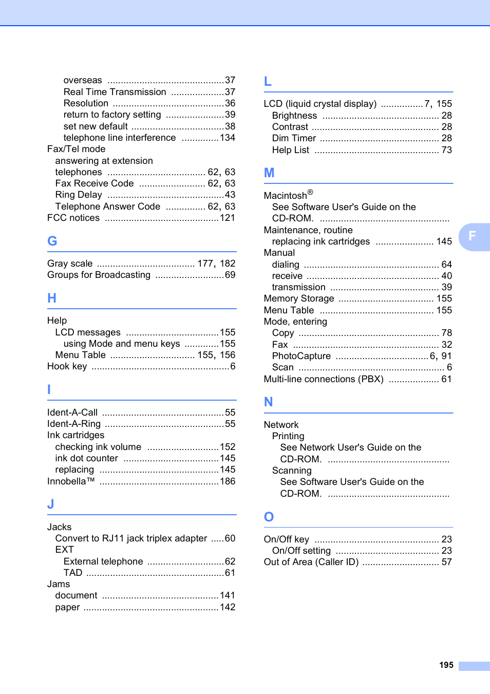 Brother MFC-490CW User Manual | Page 211 / 216